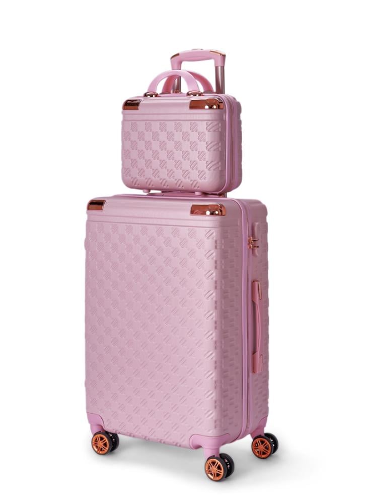 طقم شنط سفر حجم كبير مكون من 6 حقائب من ليمرا لون وردي