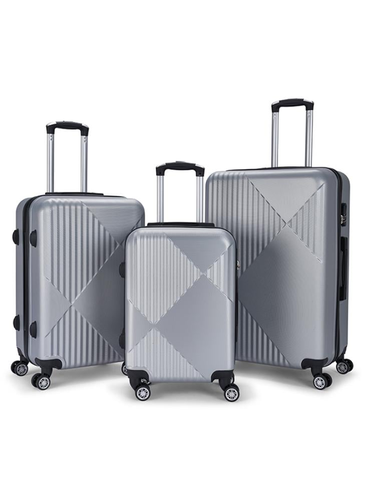 طقم شنط سفر 3 قطع من ليمرا لون فضي