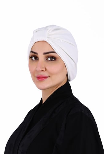 توربان بعقدة من قماش القطن الناعم - أوف وايت من بل...
