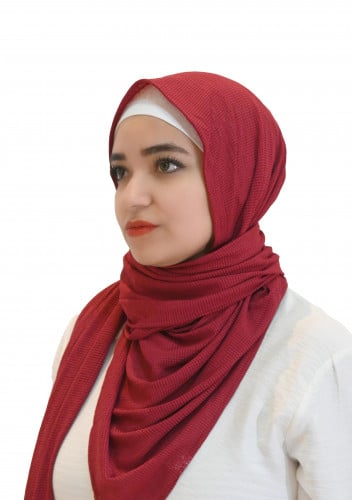 حجاب قطن شاش مخطط من بلاك وينج – أناقة مميزة بلمسة...
