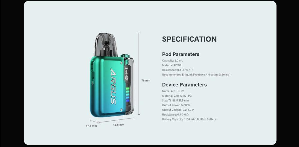 geekvape aegis solo 3 istruzioni Voopoo – Argus P2 Pod Kit 30W – 1100mAh – Cityvpdxb.com