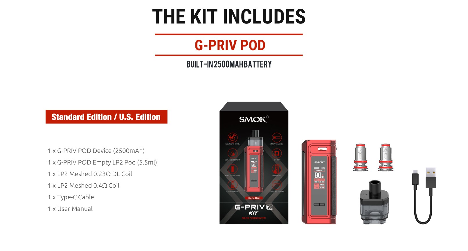 smok g-priv pod kit SMOK G Priv Pro 80W Pod Kit