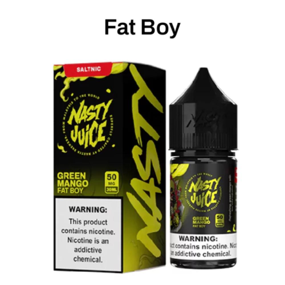mango mint vape juice Nasty Fat Boy SaltNic - Green marijuna packaging 0.067 oz / 2 Flavors:Mango Bomb cannabiotix disposable vape pen
