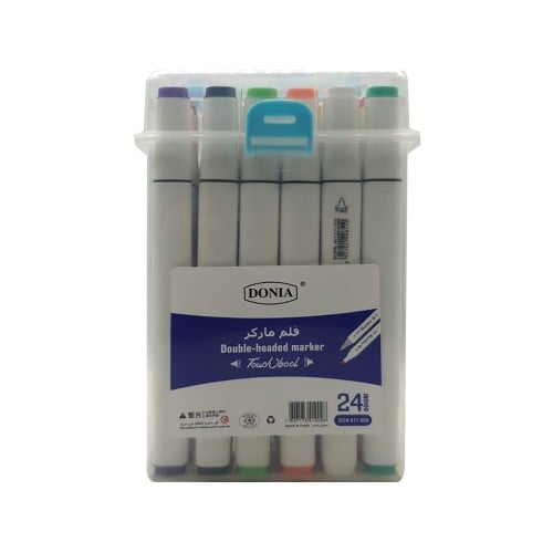 ألوان ماركر رأسين 24 لون دنيا
