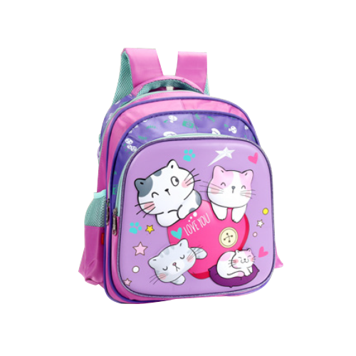 حقيبة ظهر طفولية قطط صغيرة بناتي  14 انش 3 جيب بريما.