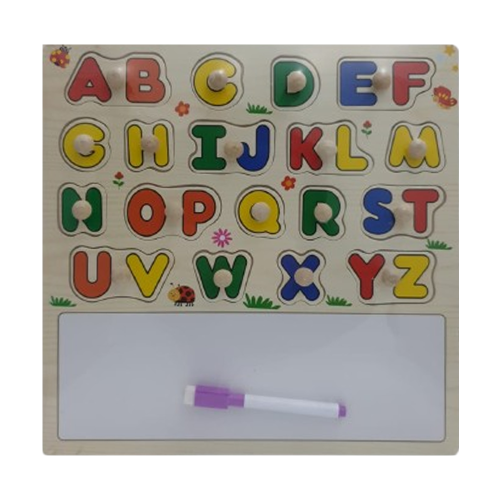 سبورة اطفال خشبيه وجهين الحروف الإنجليزية حجم 30*30 سم