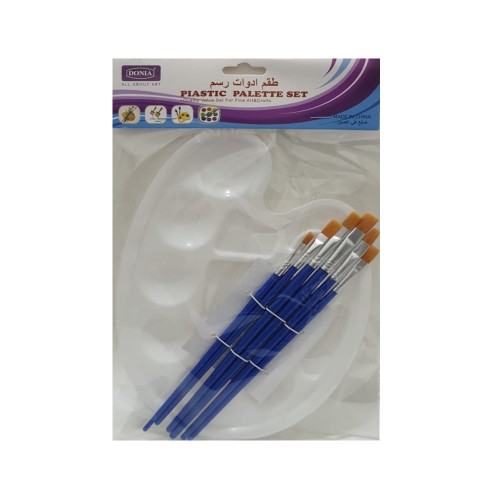 طقم أدوات رسم باته مع 6 فرش دنيا