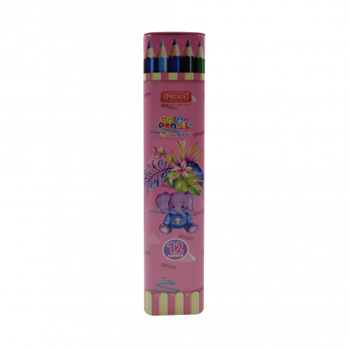 ألوان خشبية كبيرة 12 لون علبة ألمنيوم بريما