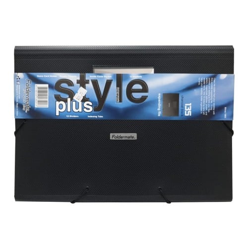 حقيبة ملفات اللون الأسود 13 جيب مقاس A4 فولدرميت