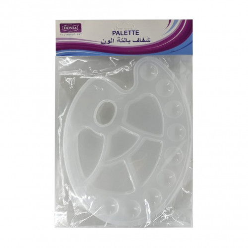 بالتة ألوان بلاستيك شفاف كبيرة دنيا