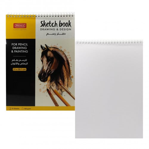 دفتر رسم 160 جرام 15 ورقة بريما