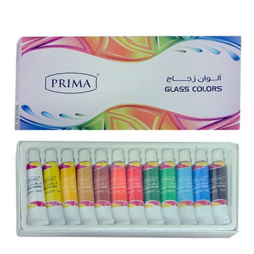 ألوان زجاج بريما 12 مل عدد 12 لون
