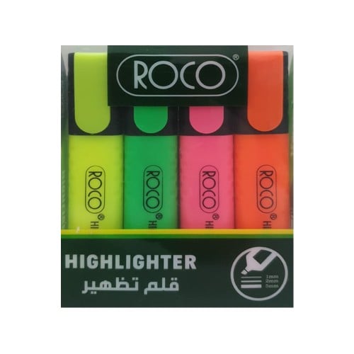 طقم قلم تظهير 4 ألوان صناعة هندي روكو