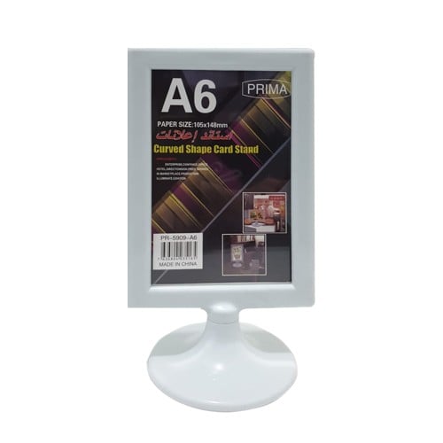 استاند إعلانات بلاستيك اللون الأبيض حجم A6 بريما