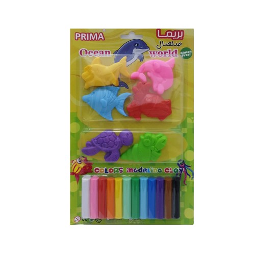 صلصال 12 لون مع 6 قوالب صناعة تايلندي بريما