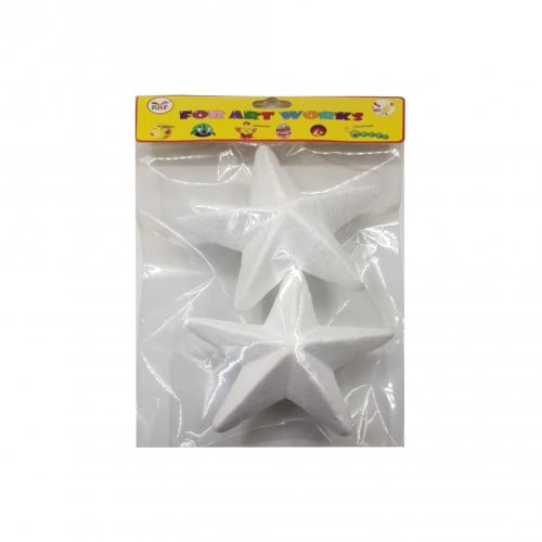 مجموعة فلين شكل نجمة عدد 2 لون أبيض للأعمال الفنية