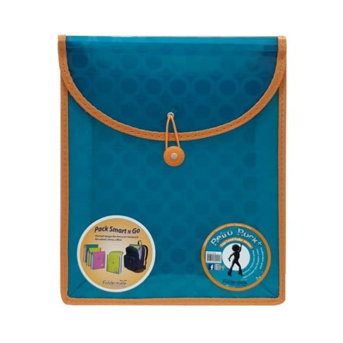 ملف جيب واحد حلقة مطاط  حجم A4 اللون الأزرق فولدرميت