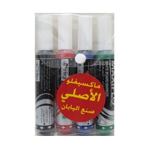 طقم قلم سبورة 4 ألوان ماكسيفلو الأصلي صنع اليابان