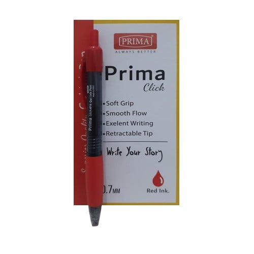 قلم حبر جل 0.7 مل اللون الأحمر كليك بريما
