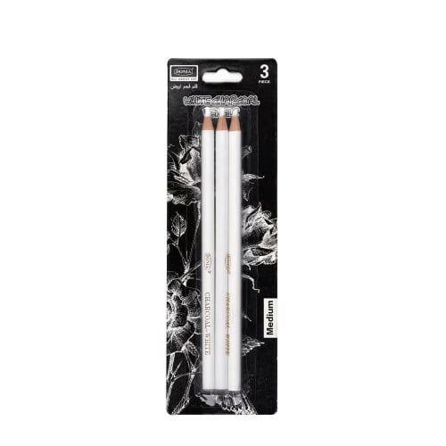 أقلام فحم أبيض دنيا عدد 3 أقلام مقاس وسط