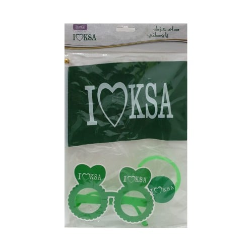 طقم علم مع نظارة وأسوارة وبروش دام عزك يا وطني دنيا