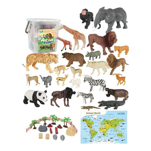 صندوق مجسمات حيوانات الغابة