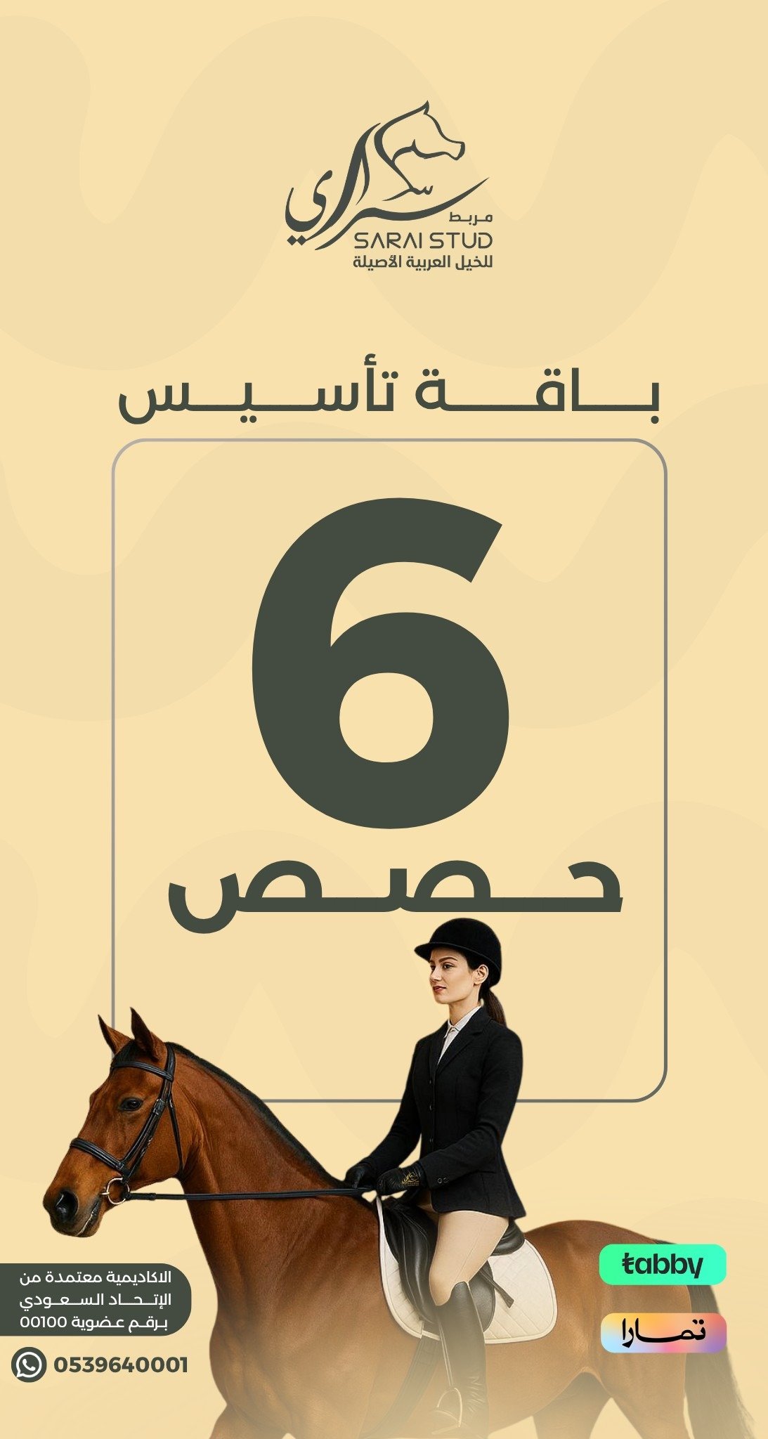 6 حصص لتعليم اساسيات ركوب الخيل