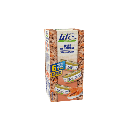 لايف كات | طعام للقطط بالتونة والسالمون 6x50g