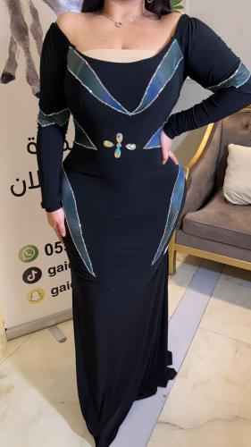 فستان اسود كرستال