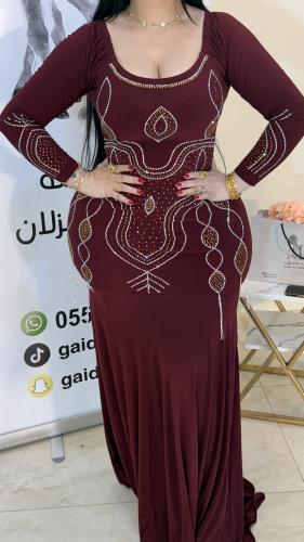 فستان كرستال عنابي