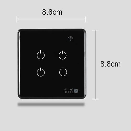 5002630 مفتاح ذكي اسود رباعي تحكم عن بعد Wifi سهل...