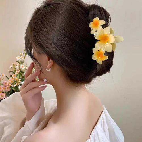 موضة التدرج البيض زهرة مخلب شعر كليب النساء الفتيا...