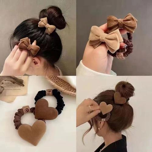 طيف القوس عقدة القلب Scrunchies الشعر التعادل بلون...