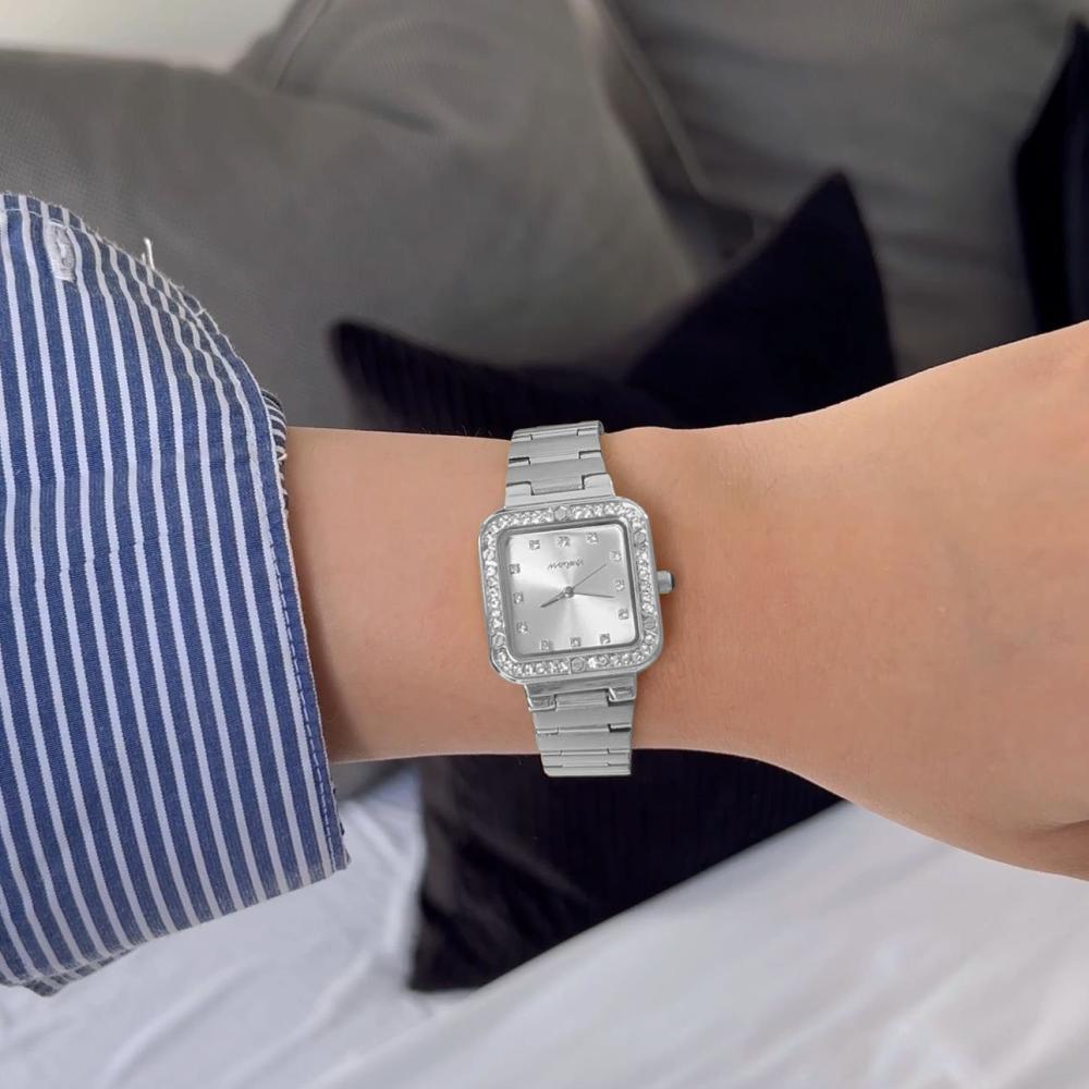 ساعة من ماركة MARVINA نسائية لون ذهبي وفضي المرصعة بالأحجار