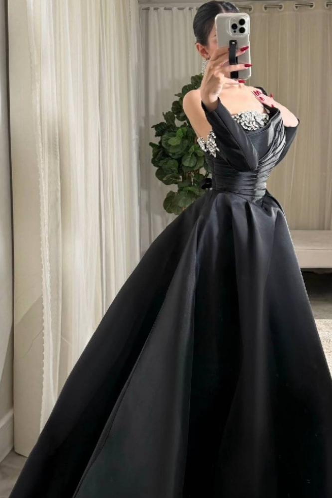 فستان سهره نسائي تفته تطريز لون اسود