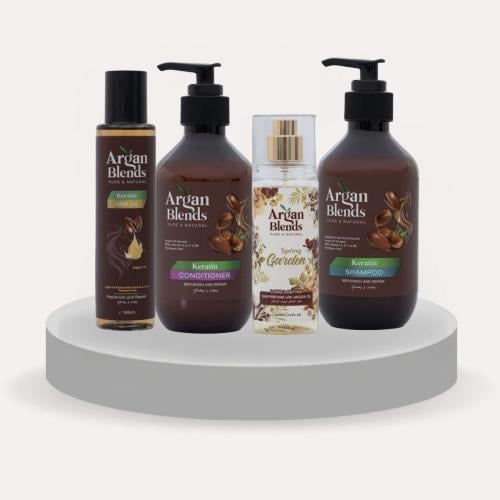 طقم مجموعة الكيراتين (شامبو - بلسم - زيت - عطر)