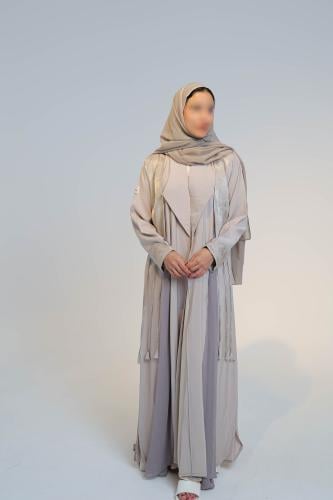 عبايه كريب مغسول مع سديريه من الجاكار المغسول كلوش