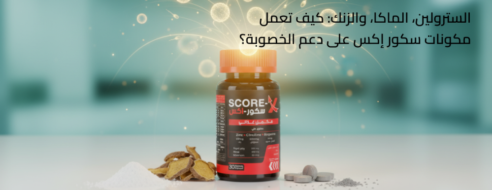 السترولين، الماكا، والزنك: كيف تعمل مكونات سكور إكس على دعم الخصوبة؟