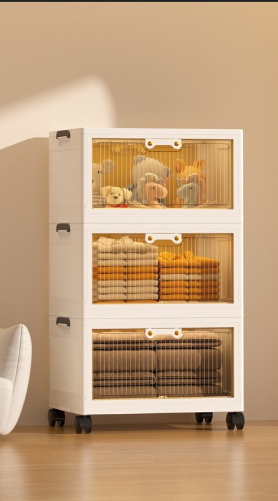 أدراج تخزين بلاستيكية قابلة للطي مقاس صغير سهلة التركيب