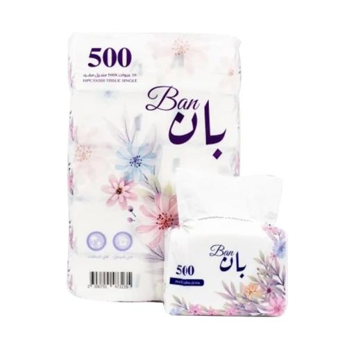 مناديل بان 500 مناديل مفرد، 10 عبوات
