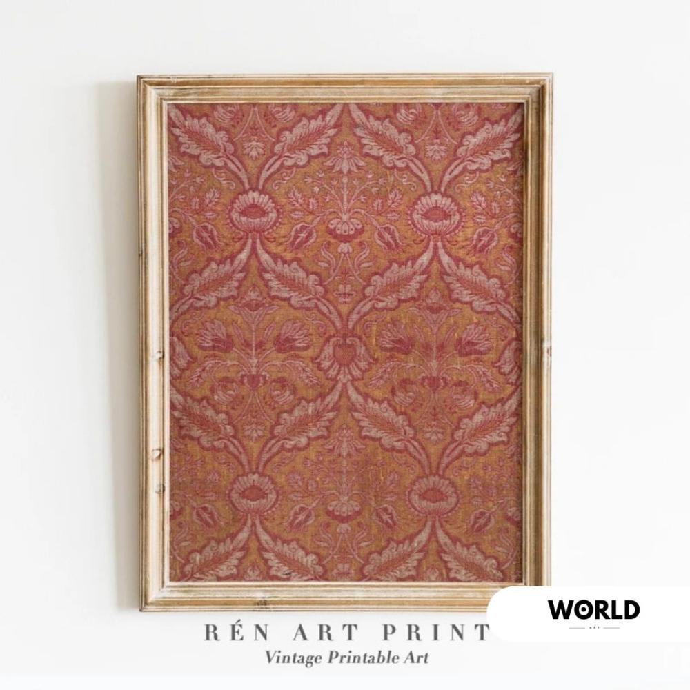 لوحة جدارية بلون احمر بتصميم سجادة فريدة وأناقة على أي مكان.