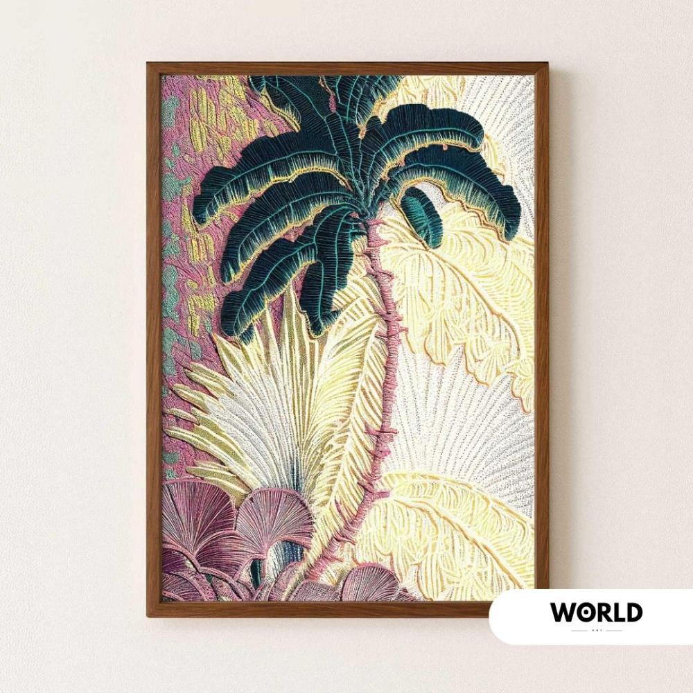 لوحة جدارية  بتصميم نخلة بشكل تطريز