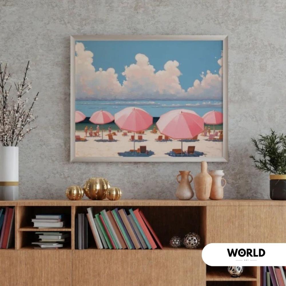 لوحه منظر شاطئ