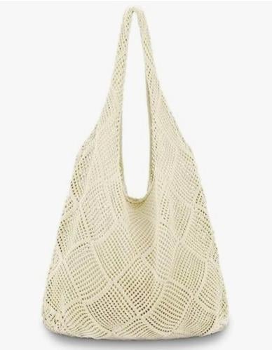 Woven Beach Tote Bag for Women, Large