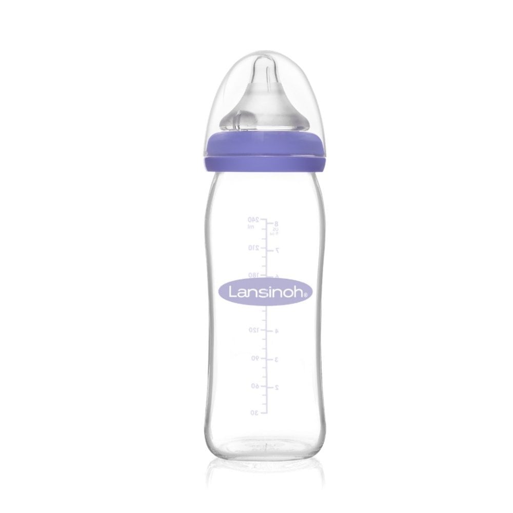 Natural Wave lansinoh  Medium Flow 240ml رضاعة لانسينوه زجاج
