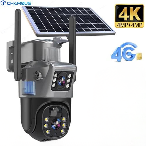 كاميرا بالطاقة الشمسية عدسة مزدوجة IP ، 4K ، 8mp ،...