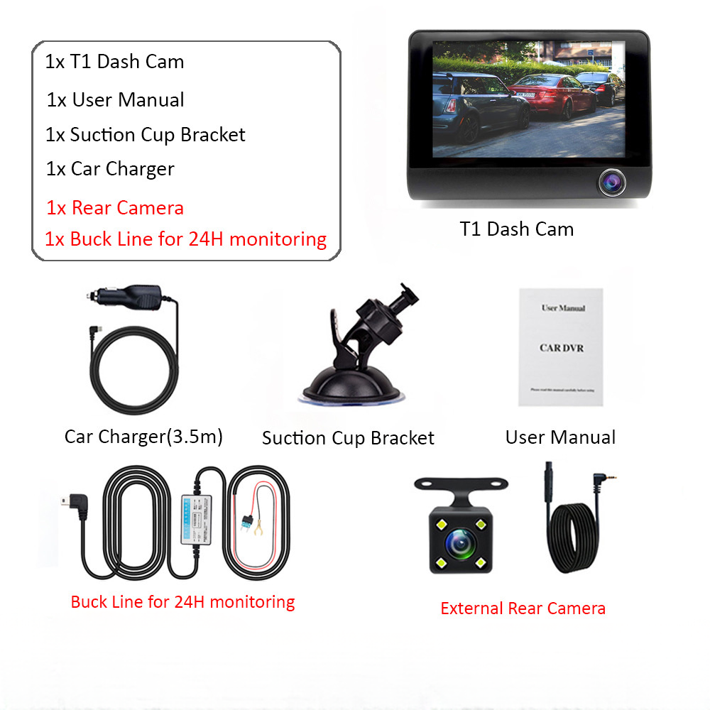 داش كام 3 كاميرات داخلية وامامية وخلفية