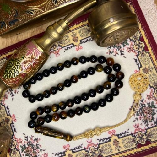 مسباح بكلايت معتق الشكة: طربزونه فضة (لون ذهبي)
