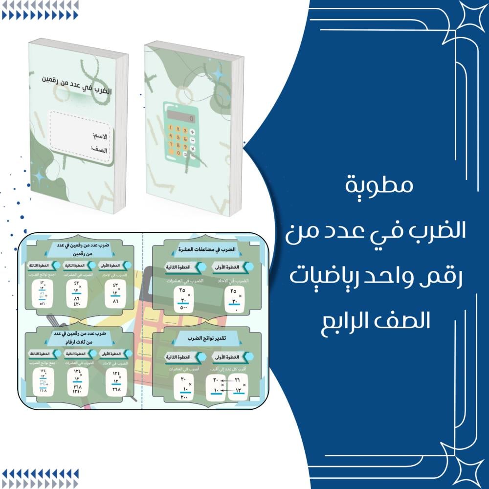 مطويات رياضيات الصف الرابع ابتدائي الترم الاول