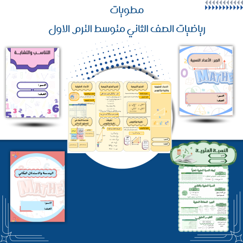 مطويات رياضيات الصف الثاني متوسط الترم الأول